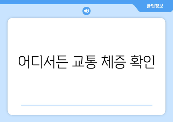 어디서든 교통 체증 확인