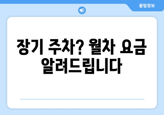 장기 주차? 월차 요금 알려드립니다