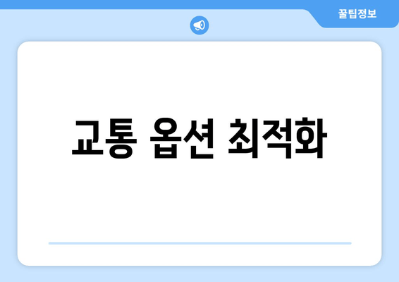 교통 옵션 최적화