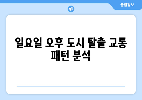 일요일 오후 도시 탈출 교통 패턴 분석