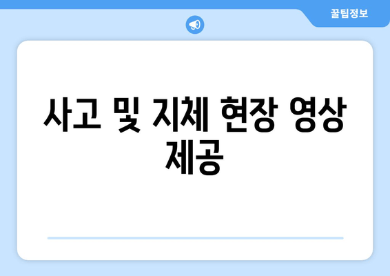 사고 및 지체 현장 영상 제공