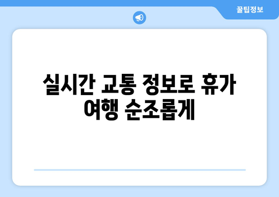 실시간 교통 정보로 휴가 여행 순조롭게