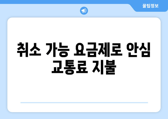 취소 가능 요금제로 안심 교통료 지불