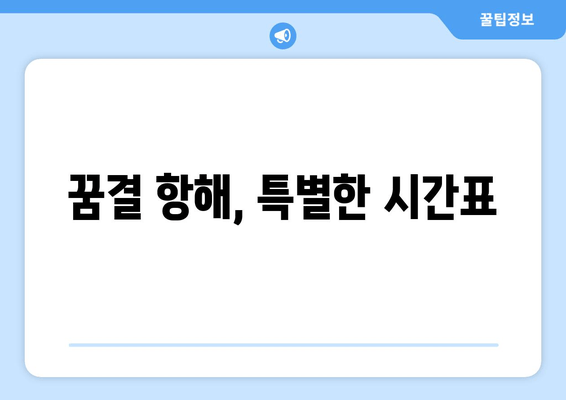 꿈결 항해, 특별한 시간표