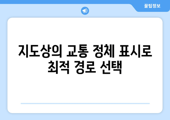 지도상의 교통 정체 표시로 최적 경로 선택