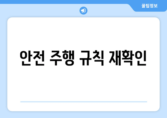 안전 주행 규칙 재확인