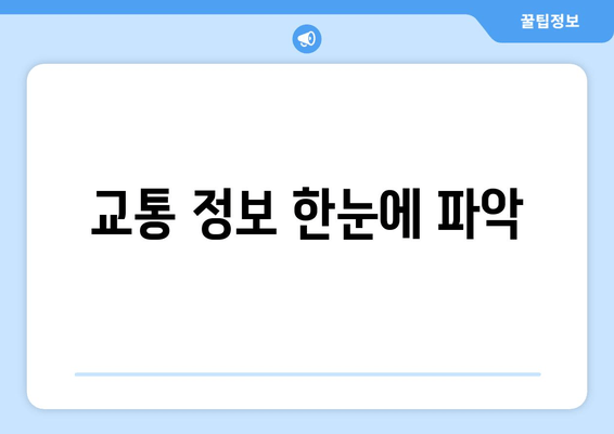 교통 정보 한눈에 파악