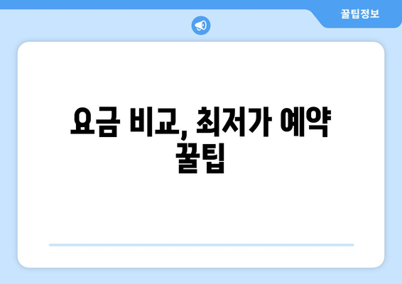 요금 비교, 최저가 예약 꿀팁