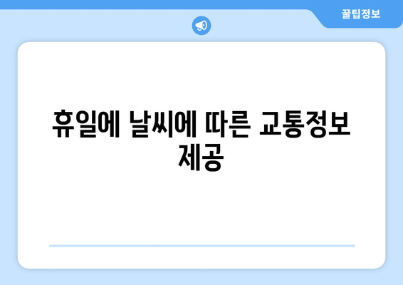 휴일에 날씨에 따른 교통정보 제공