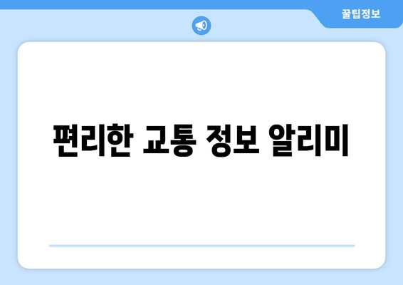 편리한 교통 정보 알리미