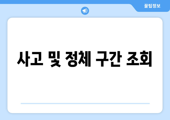 사고 및 정체 구간 조회