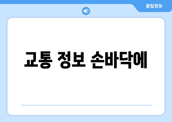 교통 정보 손바닥에