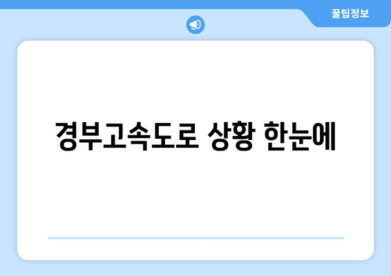 경부고속도로 상황 한눈에