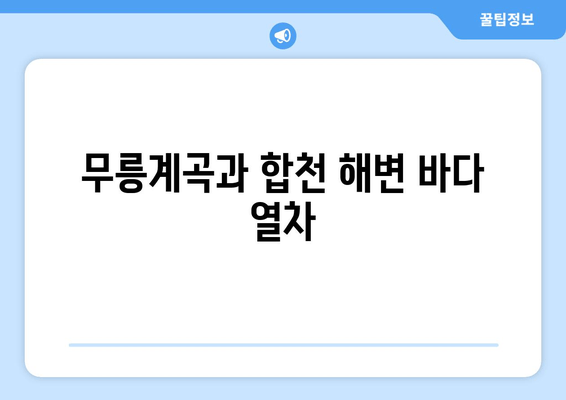 무릉계곡과 합천 해변 바다 열차