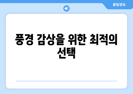 풍경 감상을 위한 최적의 선택