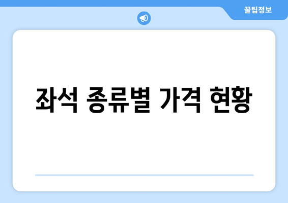 좌석 종류별 가격 현황