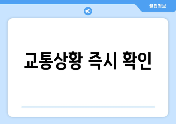 교통상황 즉시 확인