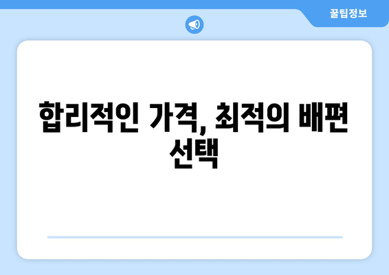 합리적인 가격, 최적의 배편 선택