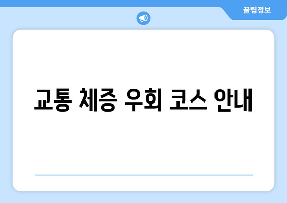 교통 체증 우회 코스 안내