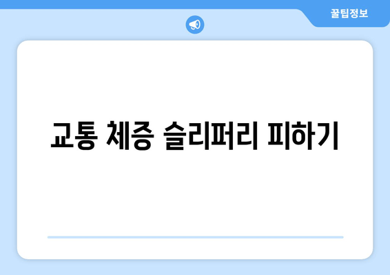 교통 체증 슬리퍼리 피하기