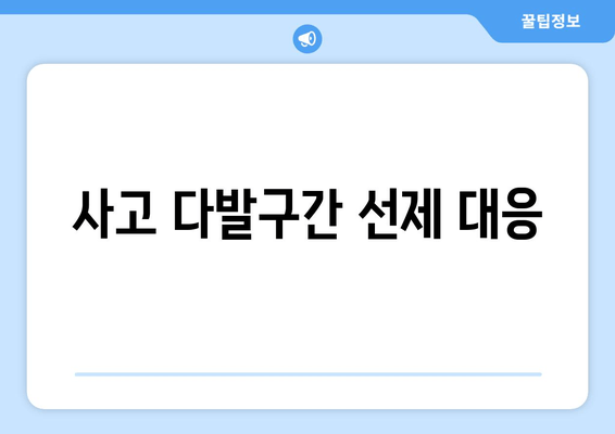 사고 다발구간 선제 대응