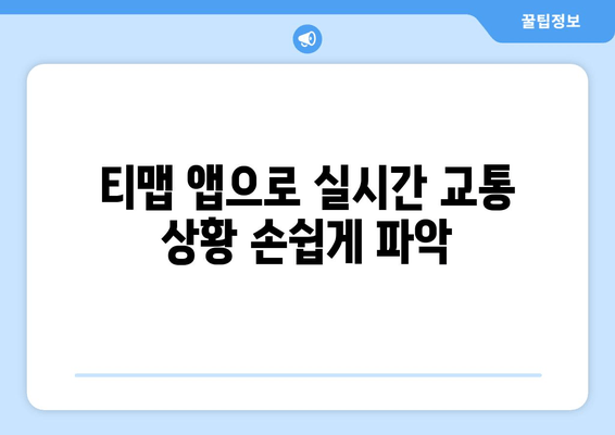 티맵 앱으로 실시간 교통 상황 손쉽게 파악