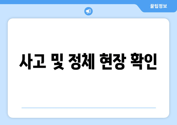 사고 및 정체 현장 확인