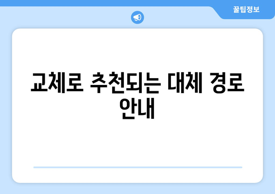 교체로 추천되는 대체 경로 안내