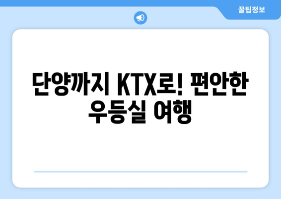 단양까지 KTX로! 편안한 우등실 여행