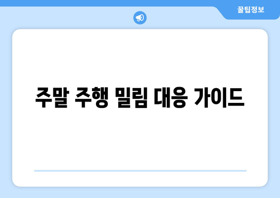 주말 주행 밀림 대응 가이드