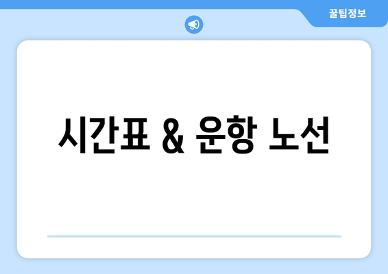 시간표 & 운항 노선