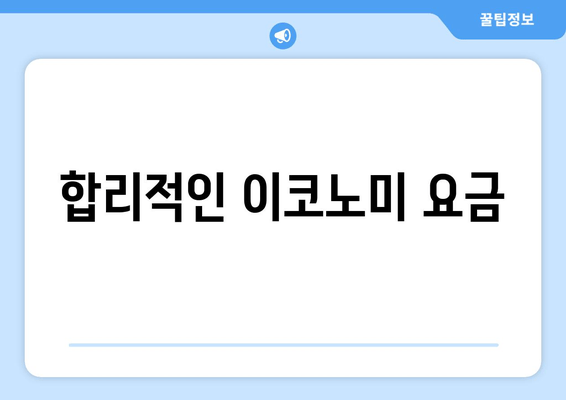 합리적인 이코노미 요금