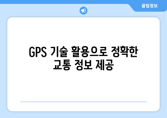 GPS 기술 활용으로 정확한 교통 정보 제공