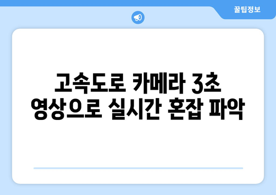 고속도로 카메라 3초 영상으로 실시간 혼잡 파악