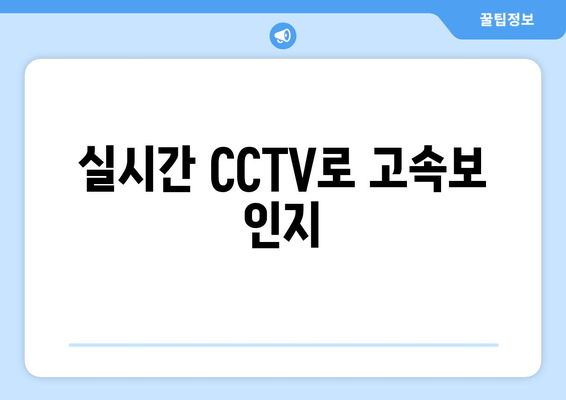 실시간 CCTV로 고속보 인지