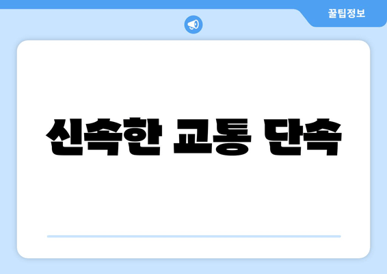 신속한 교통 단속