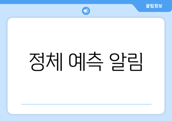 정체 예측 알림