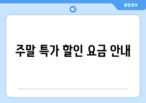 주말 특가 할인 요금 안내