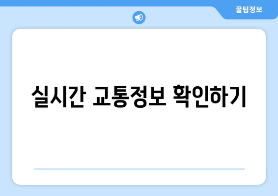 실시간 교통정보 확인하기