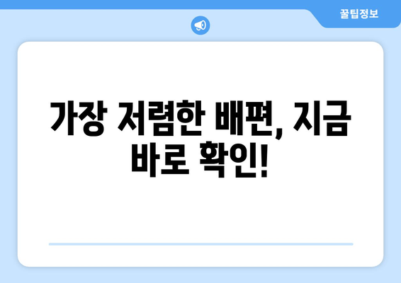 가장 저렴한 배편, 지금 바로 확인!