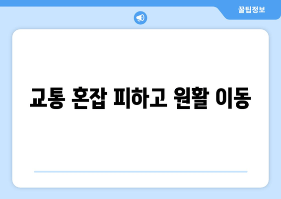 교통 혼잡 피하고 원활 이동