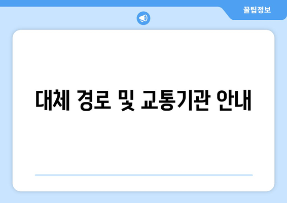 대체 경로 및 교통기관 안내