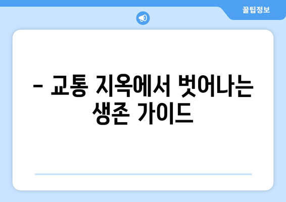 - 교통 지옥에서 벗어나는 생존 가이드