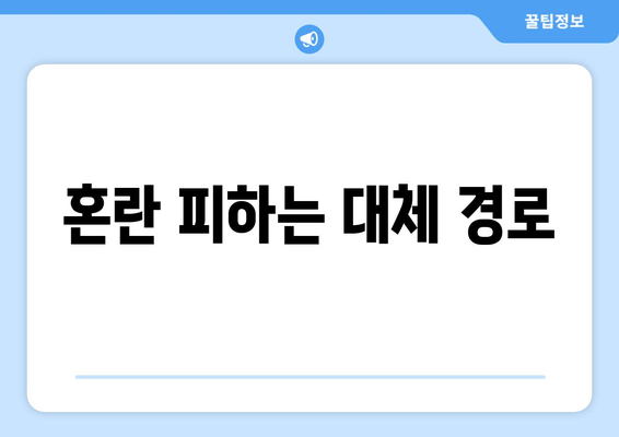 혼란 피하는 대체 경로