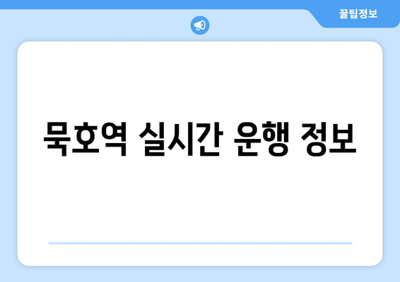 묵호역 실시간 운행 정보