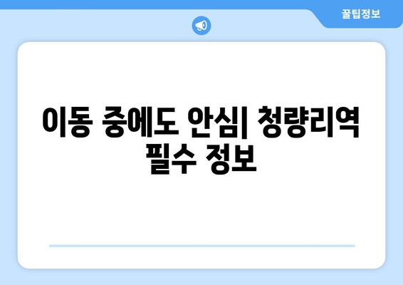 이동 중에도 안심| 청량리역 필수 정보