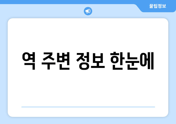 역 주변 정보 한눈에