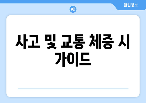 사고 및 교통 체증 시 가이드