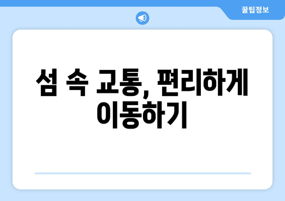 섬 속 교통, 편리하게 이동하기