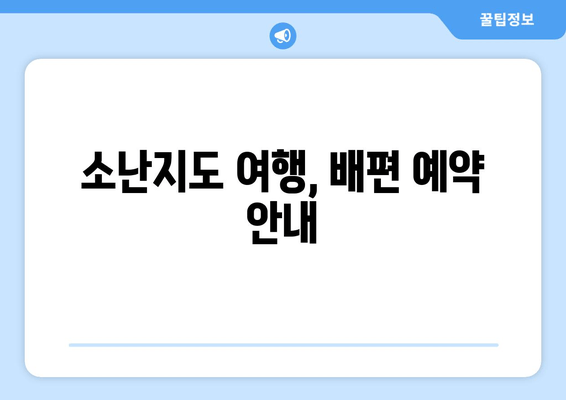 소난지도 여행, 배편 예약 안내